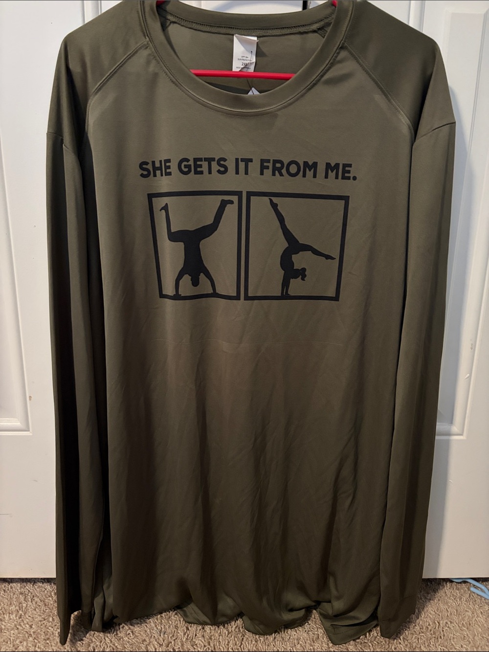 PARAGON Olive Green Shirt with “she gets it from me”